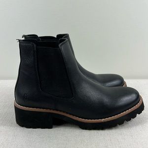 Hush Puppies Amelia Chelsea Boot Womens Size 8.5 M Black Leather Pull On 1" Heel